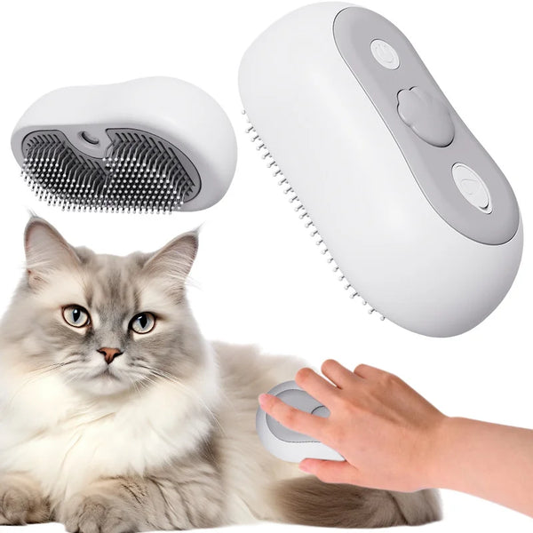 Professional 3 in 1 Steam Pet Brush for Cats and Dogs Electric Spray Grooming Comb with Massaging Silicone Teeth for Loose Hair